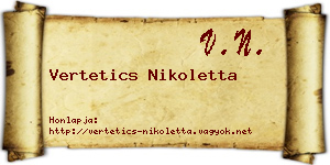 Vertetics Nikoletta névjegykártya