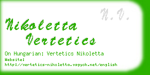 nikoletta vertetics business card